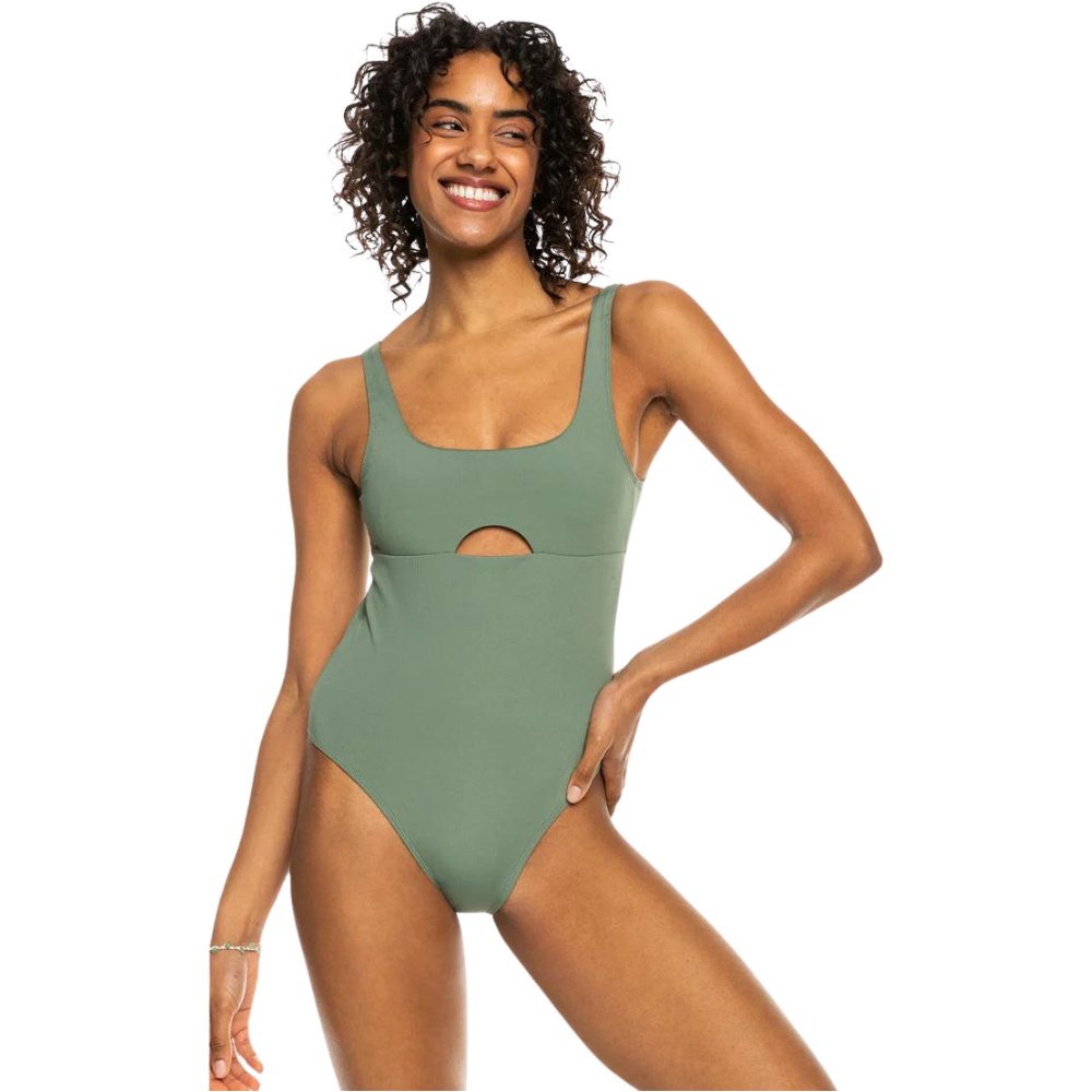 Roxy Pro The Double Line One Piece Swimsuit ERJX103588 - Agave Green